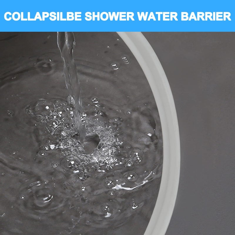 Duzzy 75 Inch Collapsible Shower Threshold Water Dam, Silicone Shower Water Stopper Barrier, Ideal for Wheelchair Accessible, Suitable for Accessibility ADA Handicap Showers Bathroom(6.23 Ft, White) - Image 2